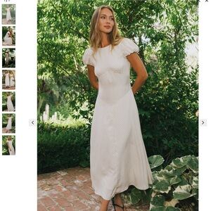 Elegant White Puff Sleeve Dress